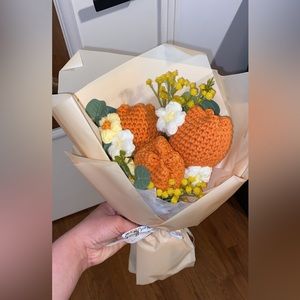 Finished Knitted Flowers Sunflower Crochet Bouquet Creative Knitted